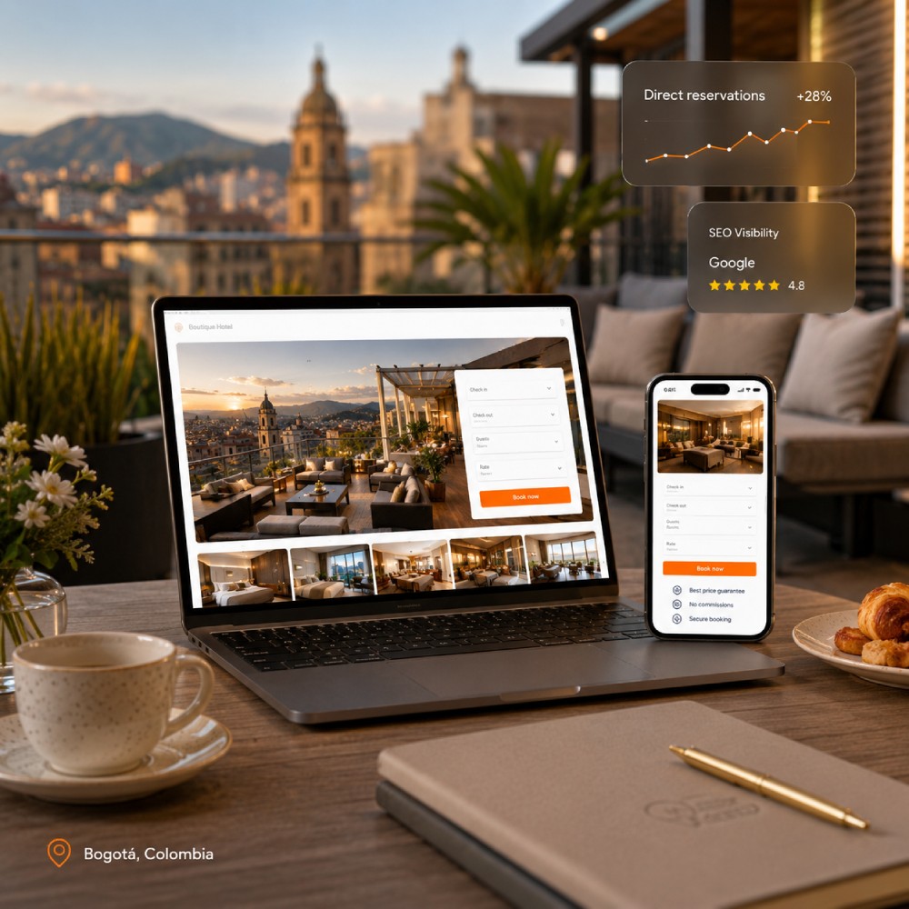 Página web hotelera enfocada en reservas directas